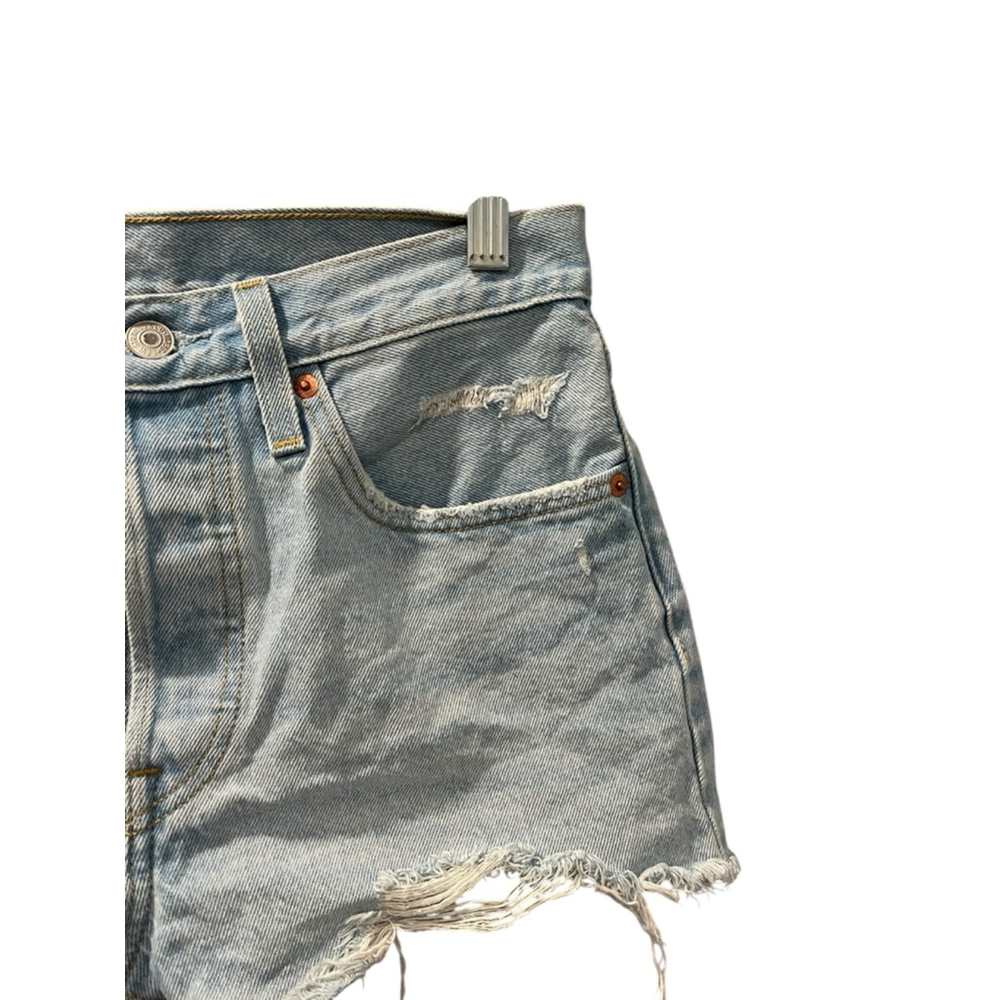 Levi's Strauss 501 Button Fly Denim Jean Shorts Sz 27 Waist Casual Boho Western - Picture 3 of 7